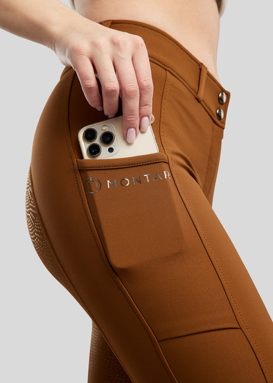 Megan pantalón con bolsillo movil F/G - Toffee