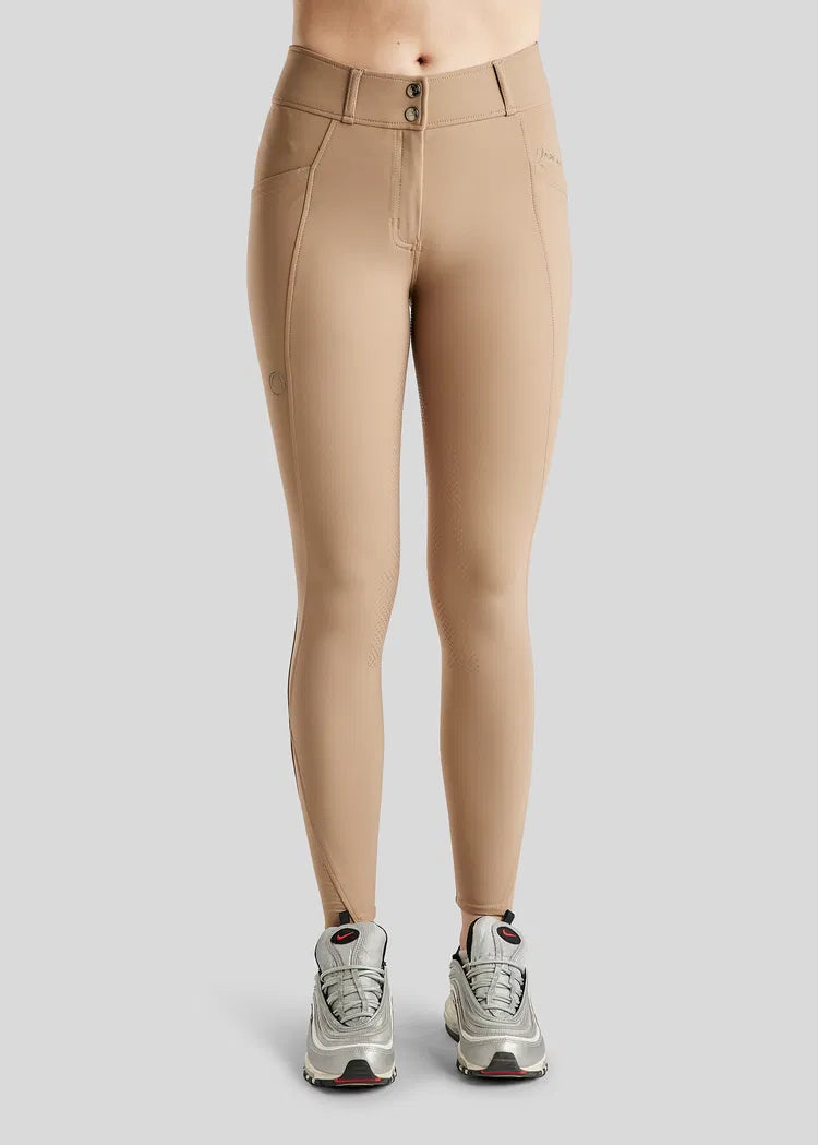 MoZida REFINED pants with Gun Metal Crystals FG - Latte
