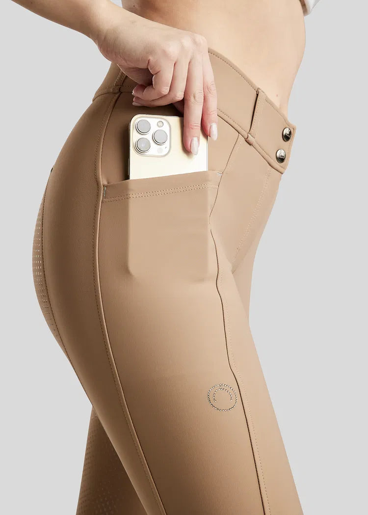 MoZida REFINED pants with Gun Metal Crystals FG - Latte