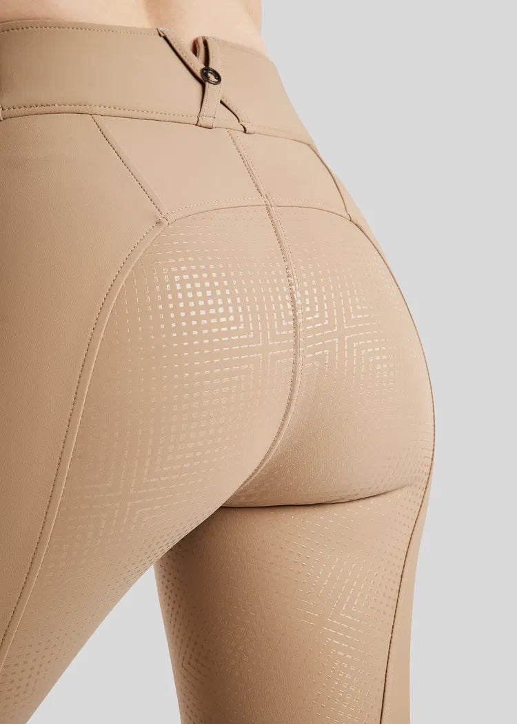 MoZida REFINED pants with Gun Metal Crystals FG - Latte