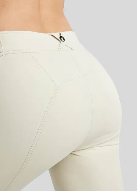 MoZida REFINED pants with Gun Metal Crystals KNEEGRIP - Warm Light Gray