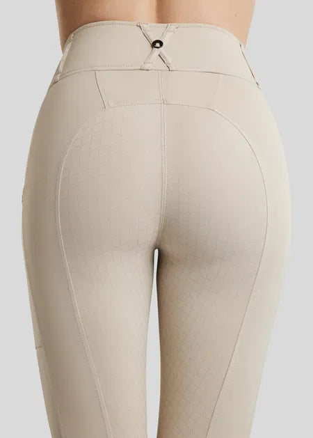 MoBlair Hybrid Legging with Gun Metal Crystals F/G - Light Silver Gray