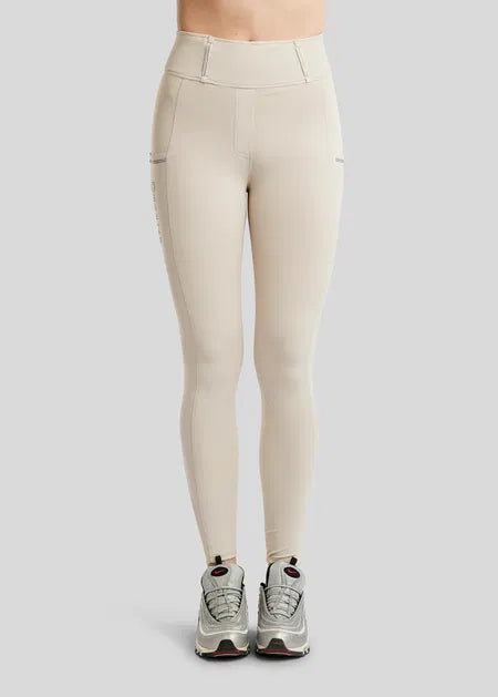 MoBlair Hybrid Legging with Gun Metal Crystals F/G - Light Silver Gray