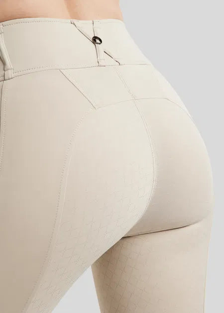MoBlair Hybrid Legging with Gun Metal Crystals F/G - Light Silver Gray