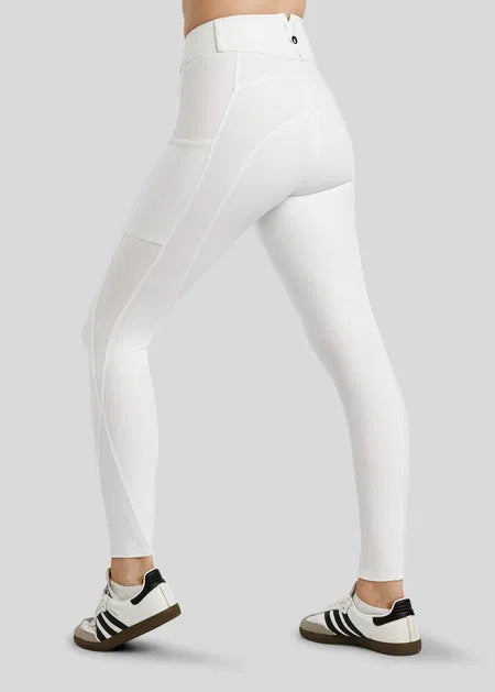 MoElaine pantalones con Lasercut Logo F/G - White
