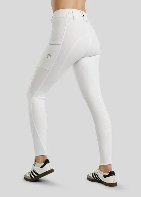 MoZuna Refined Pintuck Pants with Gun Metal Crystals F/G - White