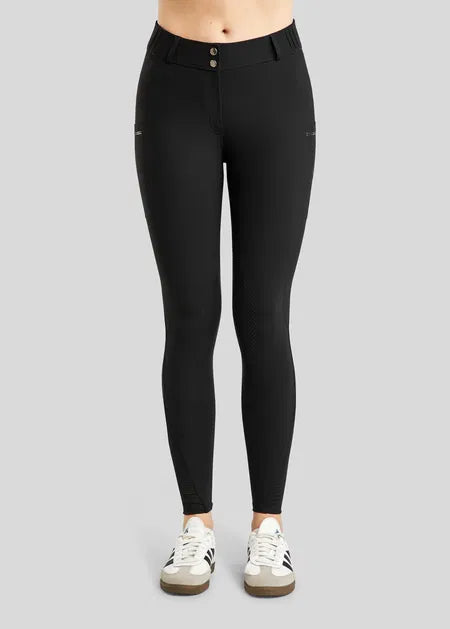 MoZuna REFINED pantalones con pliegues y Gun Metal Crystals KNEEGRIP - Negro
