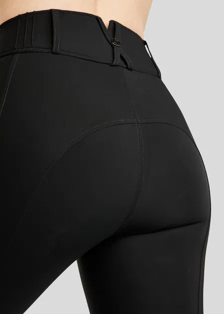 MoZuna REFINED pantalones con pliegues y Gun Metal Crystals KNEEGRIP - Negro
