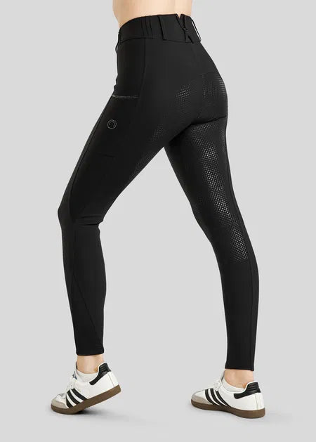MoZuna REFINED Pantalones de equitación Full Grip - Negro