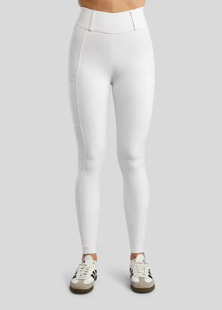 MoElaine Legging con Lasercut Logo F/G - White