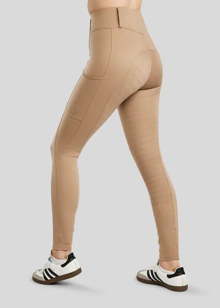 MoElaine Leggings con Lasercut Logo F/G - Latte