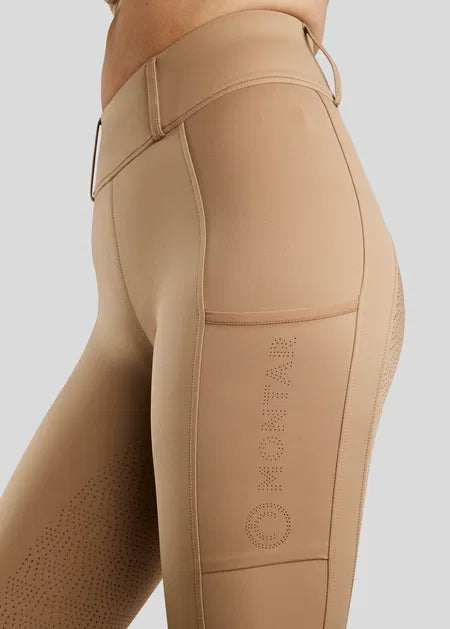 MoElaine Leggings con Lasercut Logo F/G - Latte