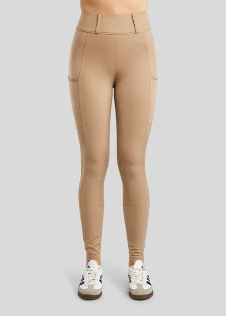MoElaine Leggings con Lasercut Logo F/G - Latte