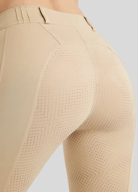 MoZuna REFINED Tights w. Pintucks and Gun Metal Crystals Warm Light Grey F/G