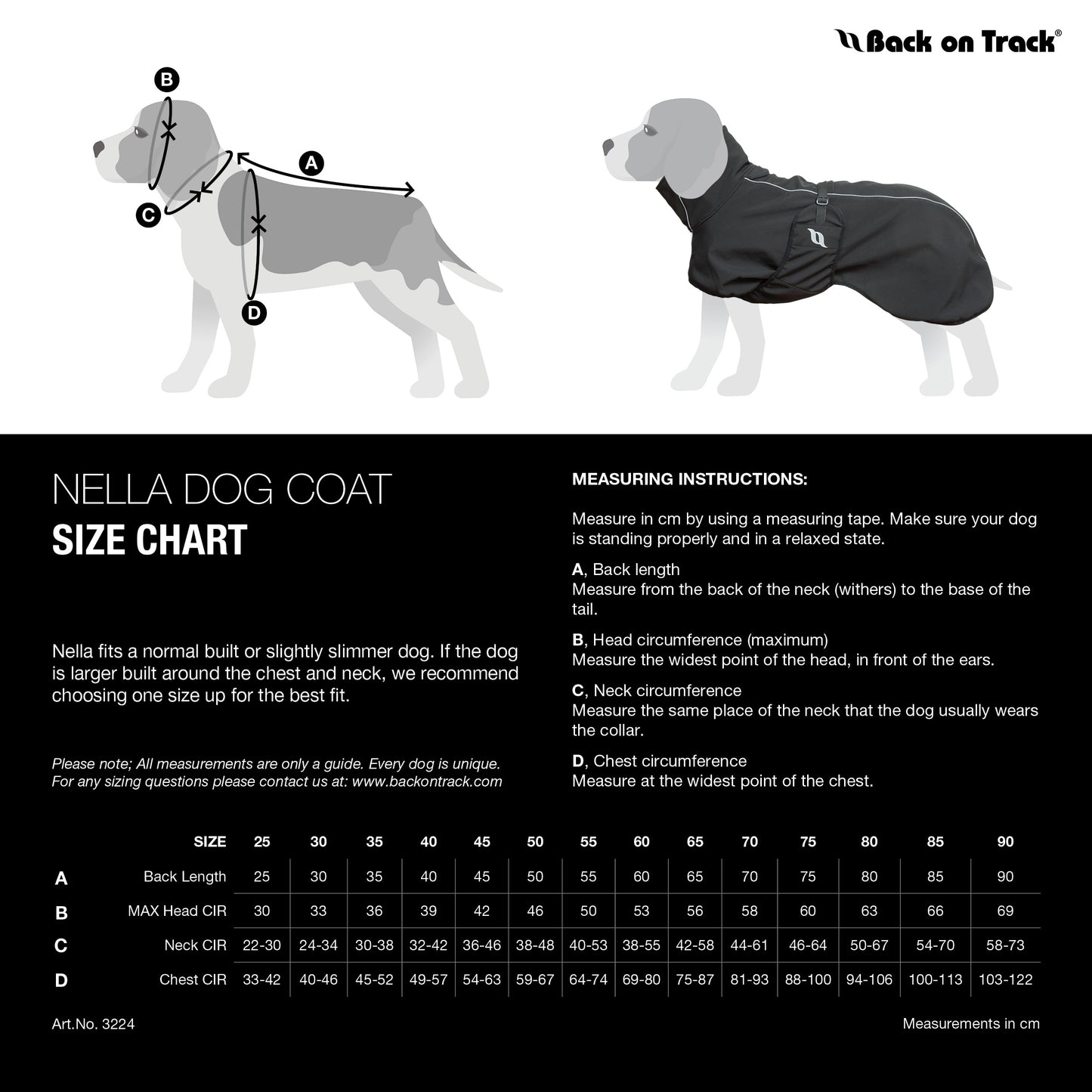 In the Back on Track all-round dog coat