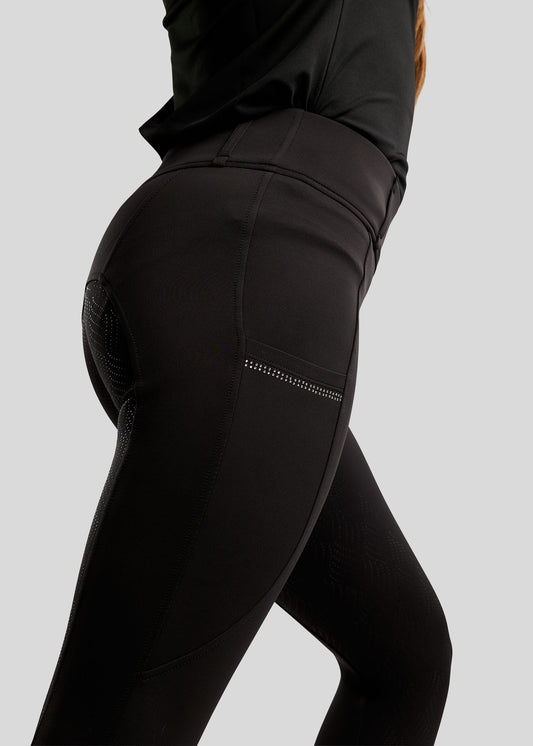 MoEverlisa legging Montar FG con cristales caviar - Negro