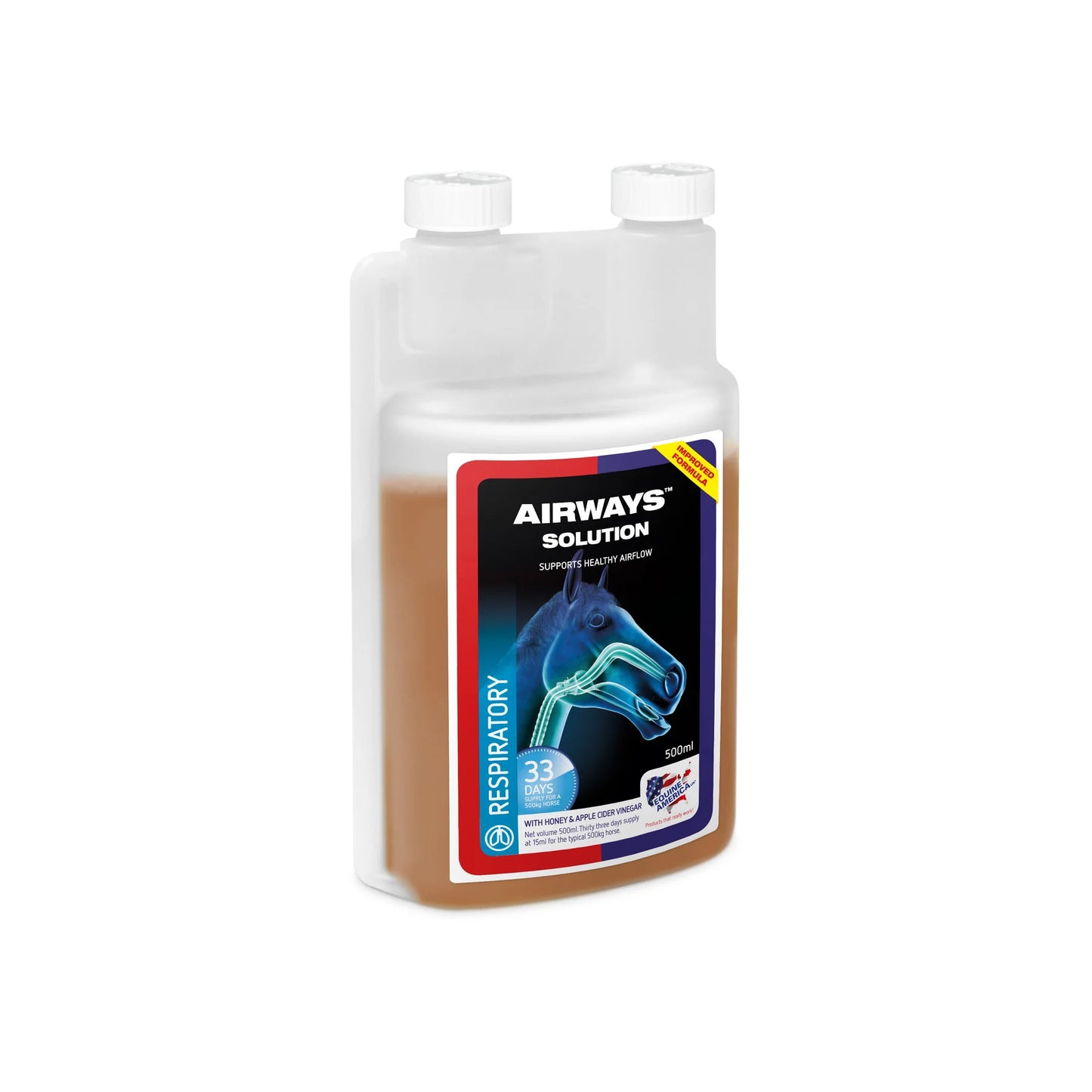 Airways™ Solution | Jarabe Respiratorio para Caballos 500ml(Suministro 33 dias)