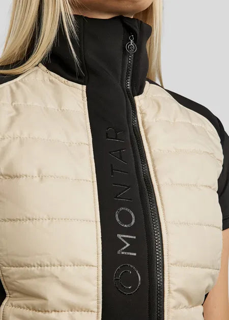 MoMartha Contrast Hybrid Bodywarmer - Warm Light Grey