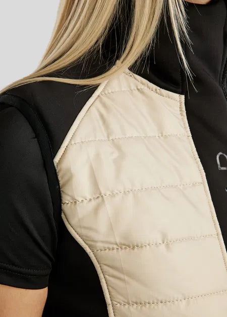 MoMartha Contrast Hybrid Bodywarmer - Warm Light Grey