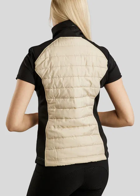 MoMartha Contrast Hybrid Bodywarmer - Warm Light Grey