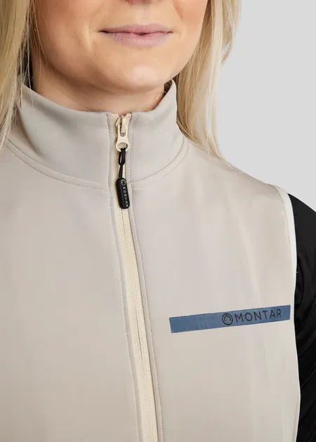MoStella Nylon Vest With Mesh and Contrast Logo Print Light Silver Grey