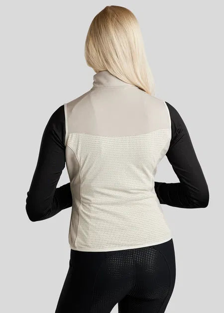 MoStella Nylon Vest With Mesh and Contrast Logo Print Light Silver Grey