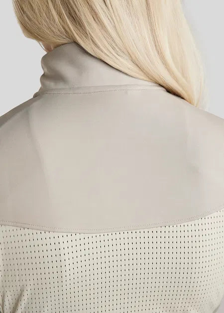 MoStella Nylon Vest With Mesh and Contrast Logo Print Light Silver Grey