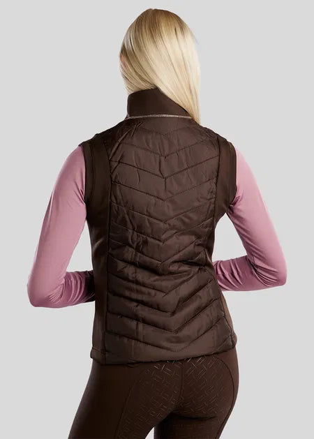 MoMary Hybrid Bodywarmer con Rosegold Crystals - Marrón