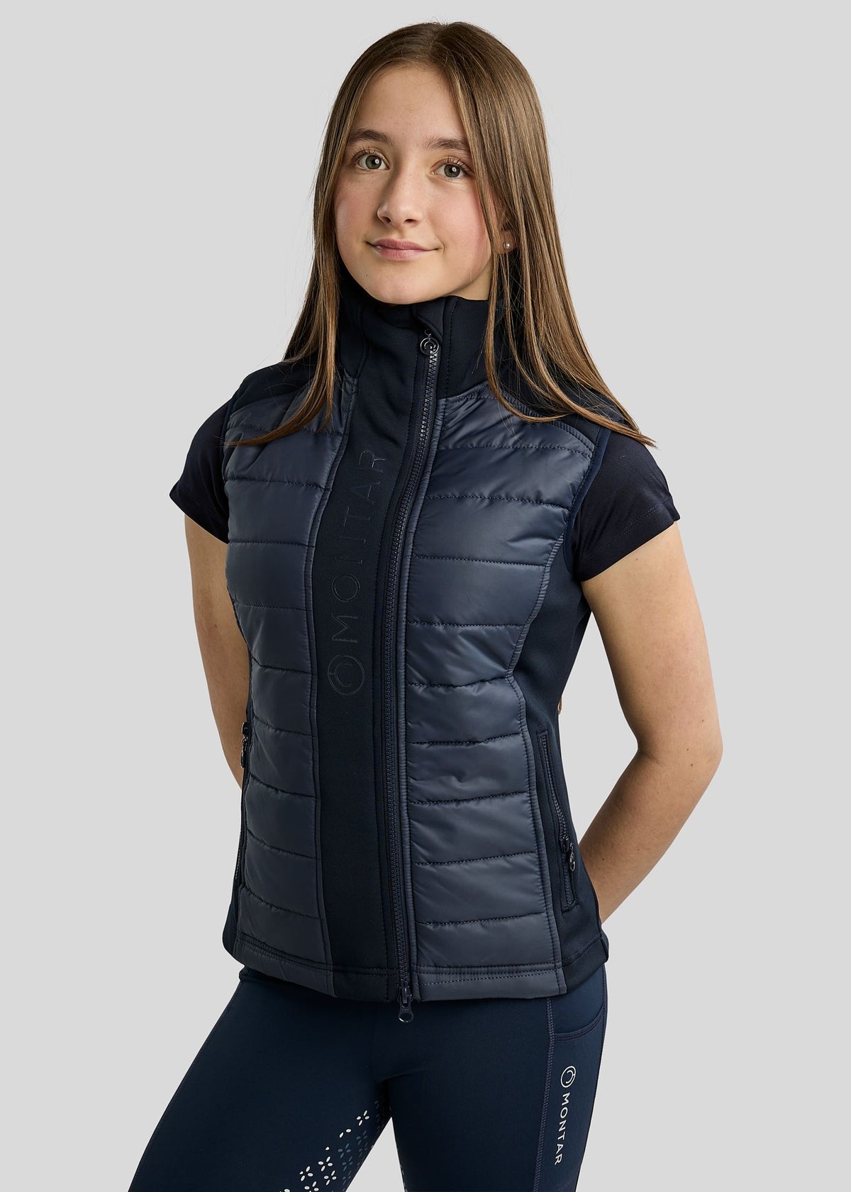 Emma Junior Chaleco Softshell Híbrido Montar - Navy