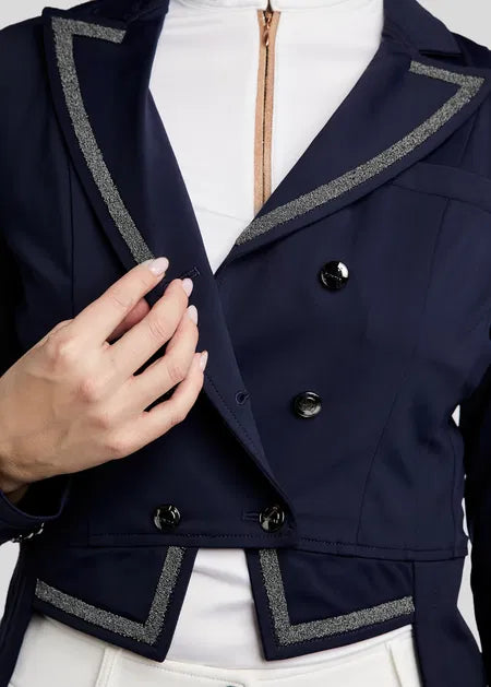 MoGloria Frac concurso con Gun Metal Caviar Tape - Navy