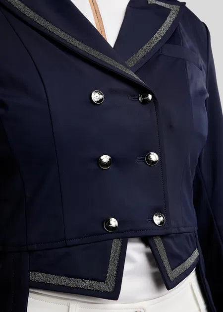 MoGloria Frac concurso con Gun Metal Caviar Tape - Navy