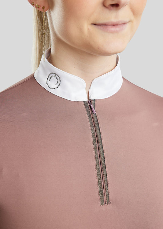 MoGaia Polo de concurso con detalles Gun Metal Caviar - Dusty Rose