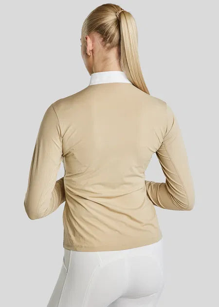 MoZida Polo concurso con Lasercut y Gun Metal Crystals - Warm Light Grey