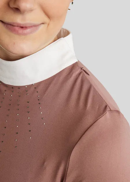 MoEmilia Mixed Gray Toned Crystals LS Comp.shirt Black Peony
