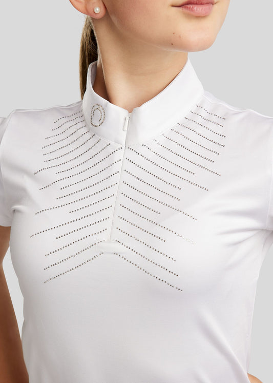 MoSparkle Junior Polo concurso con cristales Champagne - Blanco