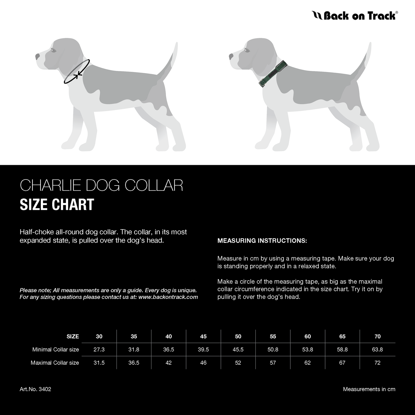 Charlie collar dog Back on Track