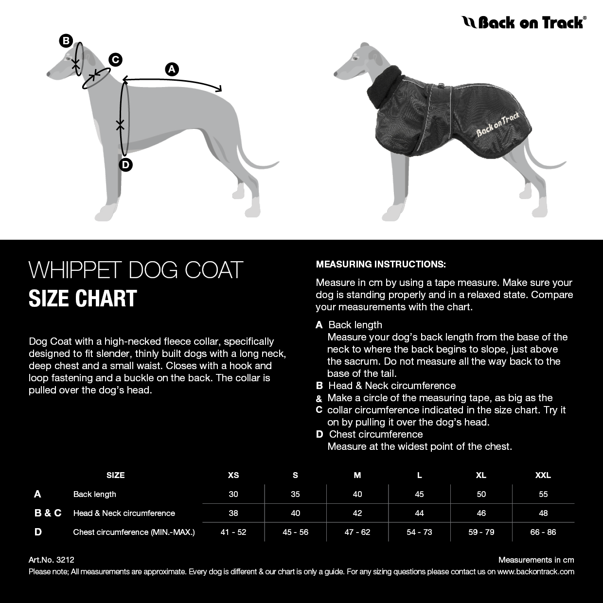 Abrigo perro Whippet Back on Track Welltex® - Impermeable