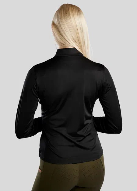 MoGlenda Polo manga larga con Rosegold Caviar Tape - Negro