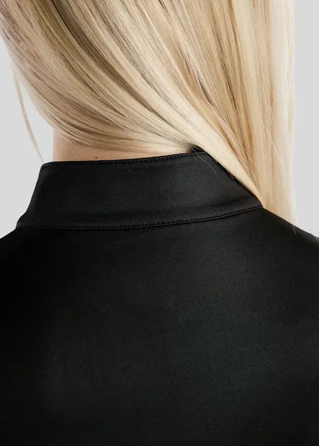 MoGlenda Polo manga larga con Rosegold Caviar Tape - Negro