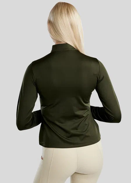 MoGlenda Polo manga larga con Rosegold Caviar Tape - Olive