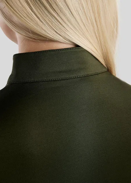 MoGlenda Polo manga larga con Rosegold Caviar Tape - Olive