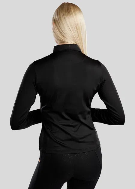 MoSusan Polo manga larga con Rosegold Logo - Negro