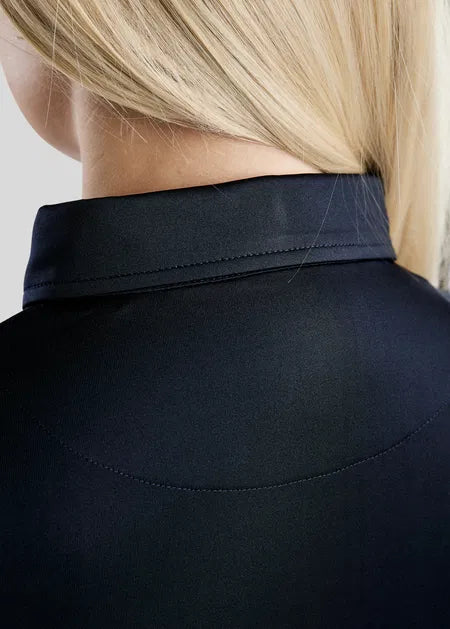 MoSusan Polo manga larga con Rosegold Logo - Navy