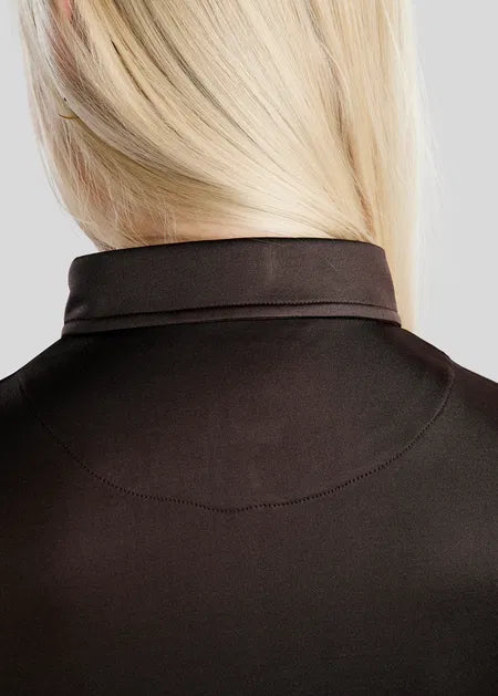 MoSusan Polo manga larga con Rosegold Logo - Marrón