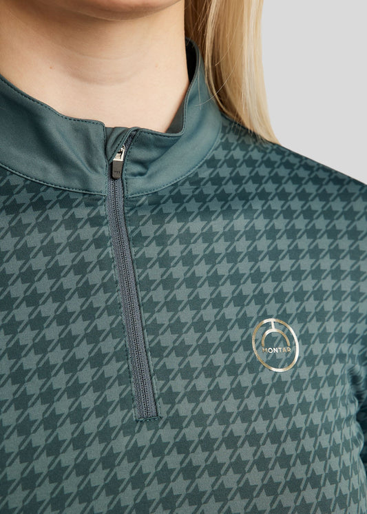 MoHannah polo pata de gallo print - Jade