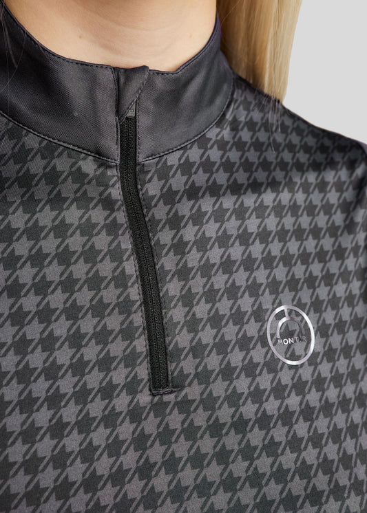 MoHannah polo sin mangas pata de gallo print - Slate Grey