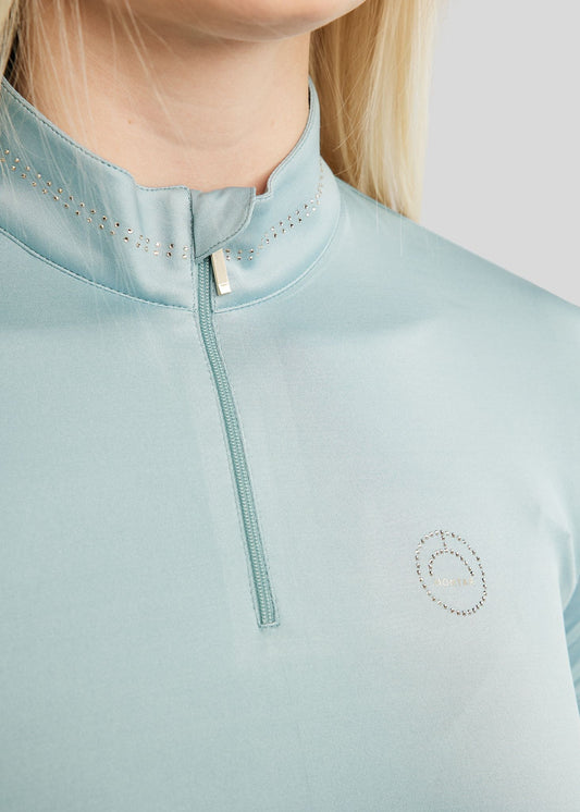MoBlair polo técnico con brillis Champagne - Stone Blue