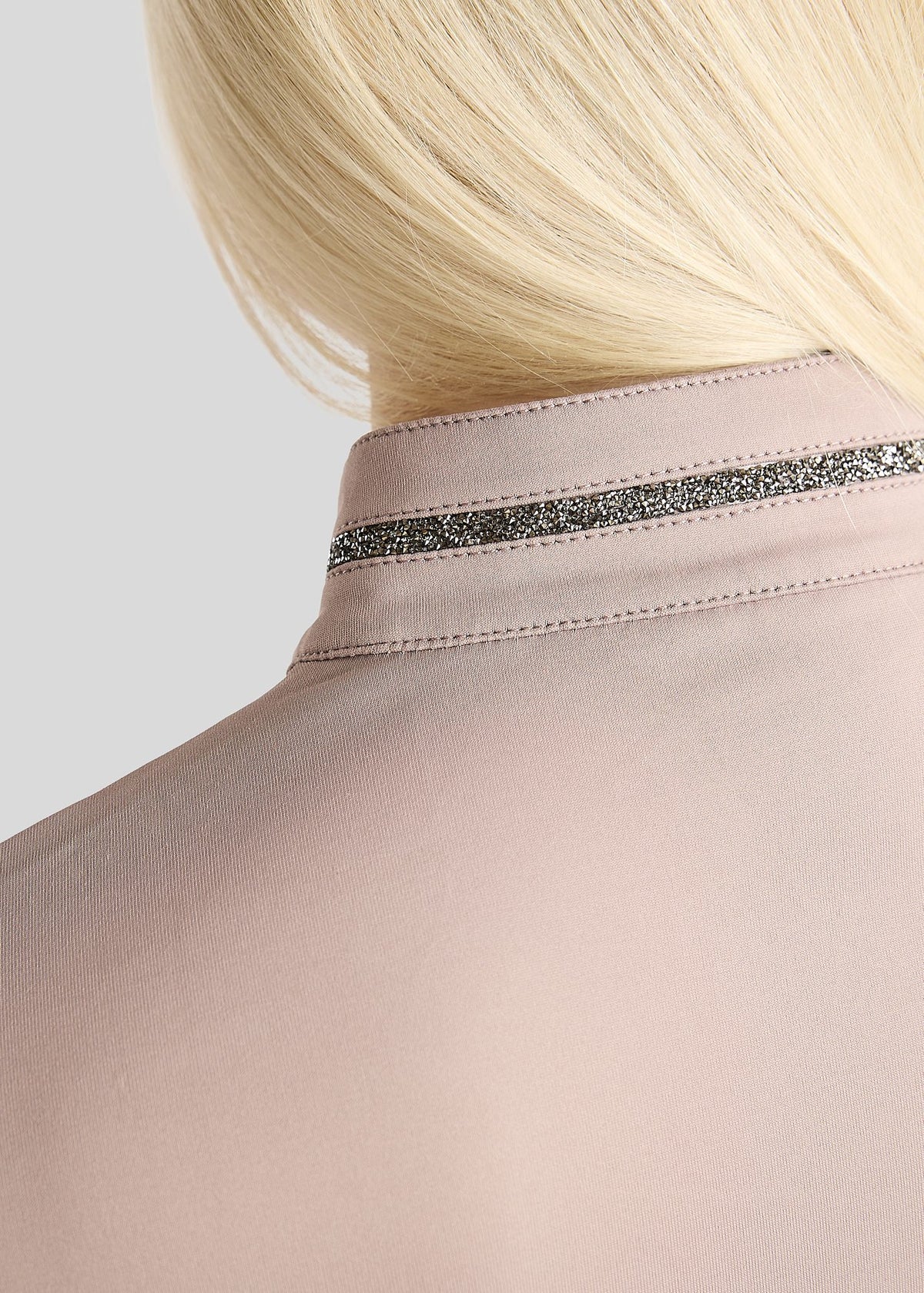 MoMaisy polo manga larga con detalles Gun Metal - Pearl Grey