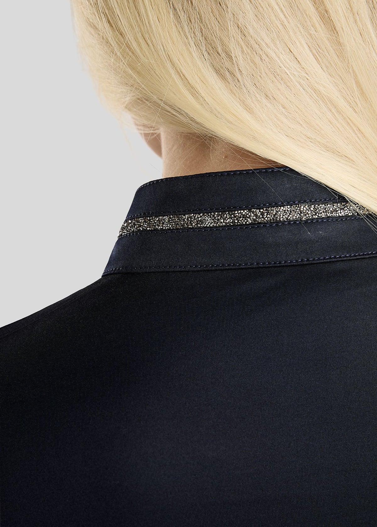 MoMaisy polo manga larga con detalles Gun Metal - Navy