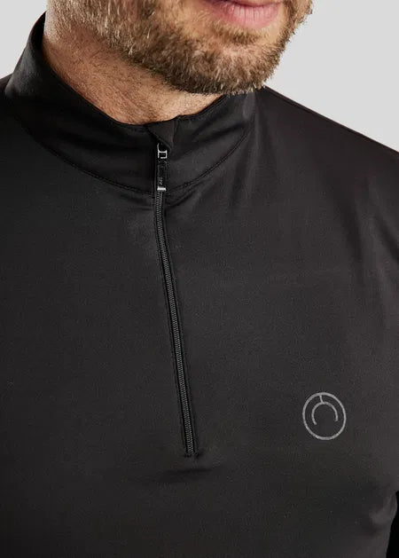 MoEric Polo de manga larga con cremallera - Negro